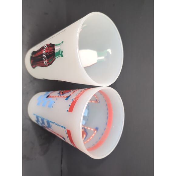 Coca-Cola Collectible‎ Cups Set, Vintage Large Frosted Hard Plastic, Memorabilia - Picture 5 of 8
